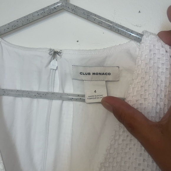 Club Monaco Womens Belted Puff Sleeve Eyelet Romper White size 4 - Bride/party - Picture 9 of 14